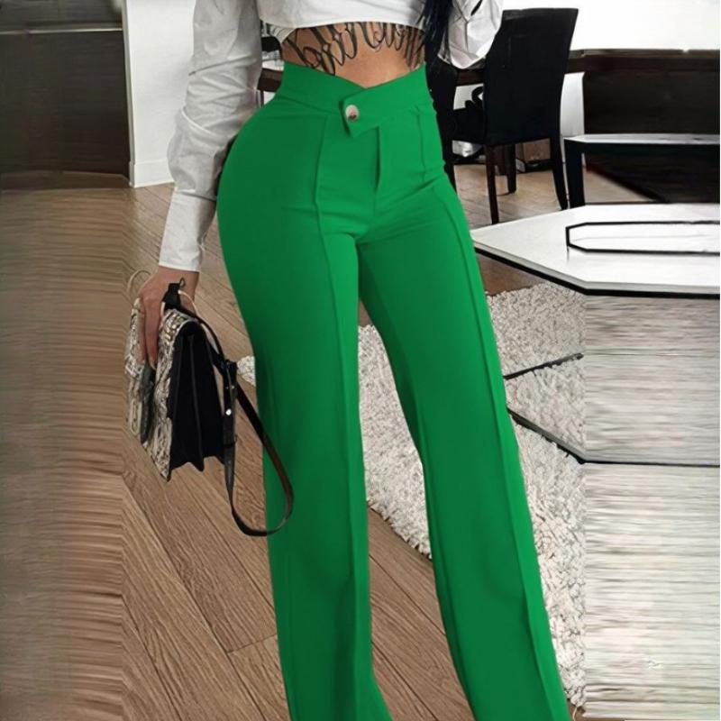 Elegant Zip-Up High-Waist Work Trousers: Women's Spring Casual Daily Commute Stylish Pants