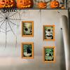 Vintage Style Cat Ornaments Black Wooden Refrigerator Magnet Halloween Theme Decorative Cute Pumpkin Magnet Set Magnetic Decal for Kitchen Cabinets