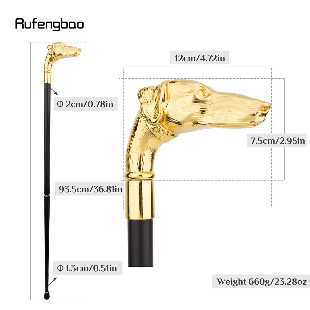 Cane Golden Dachshund Testa di Dachshund Bastone da Passeggio Moda Decorativo Bastone da Passeggio Manico Cosplay Elegante Bastone Pastorale 93cm