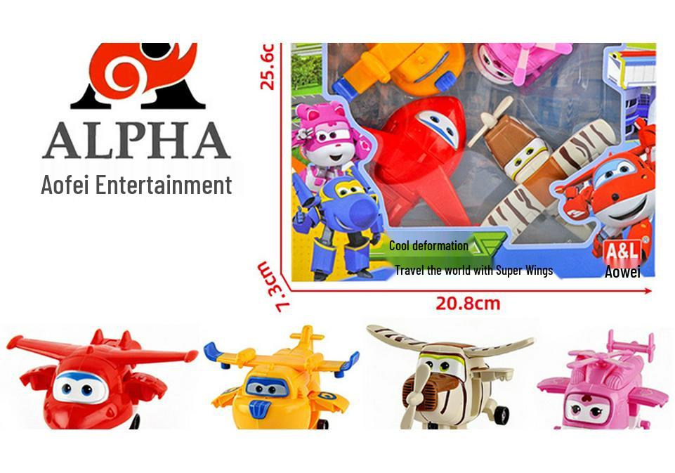 Super Wings Transformation Robot Toy Set: Le Di, Xiao Ai, Duo Duo, Ka Wen, Ku Fei, Bao, Jing, Zhang Gift Box