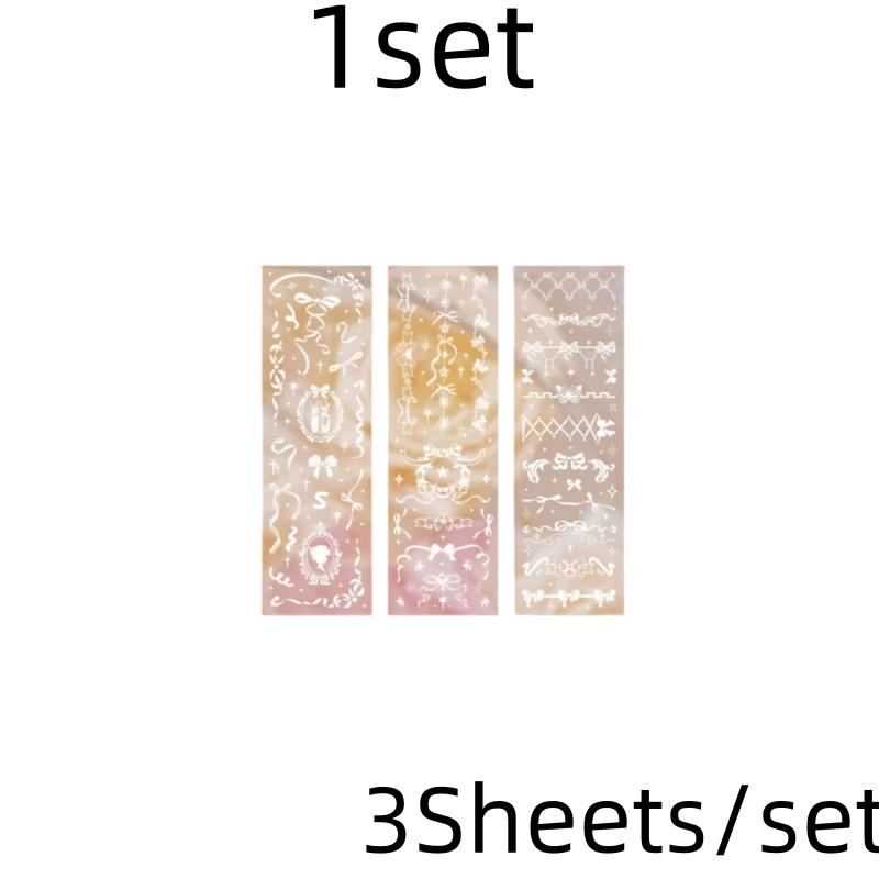 3 Sheets Butterfly Moon Star Stickers PET Transparent Decorative Stickers For Craft Album Journal Scrapbooking