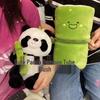 Bamboo Tube Panda Plush Toy with Flower Pillow
