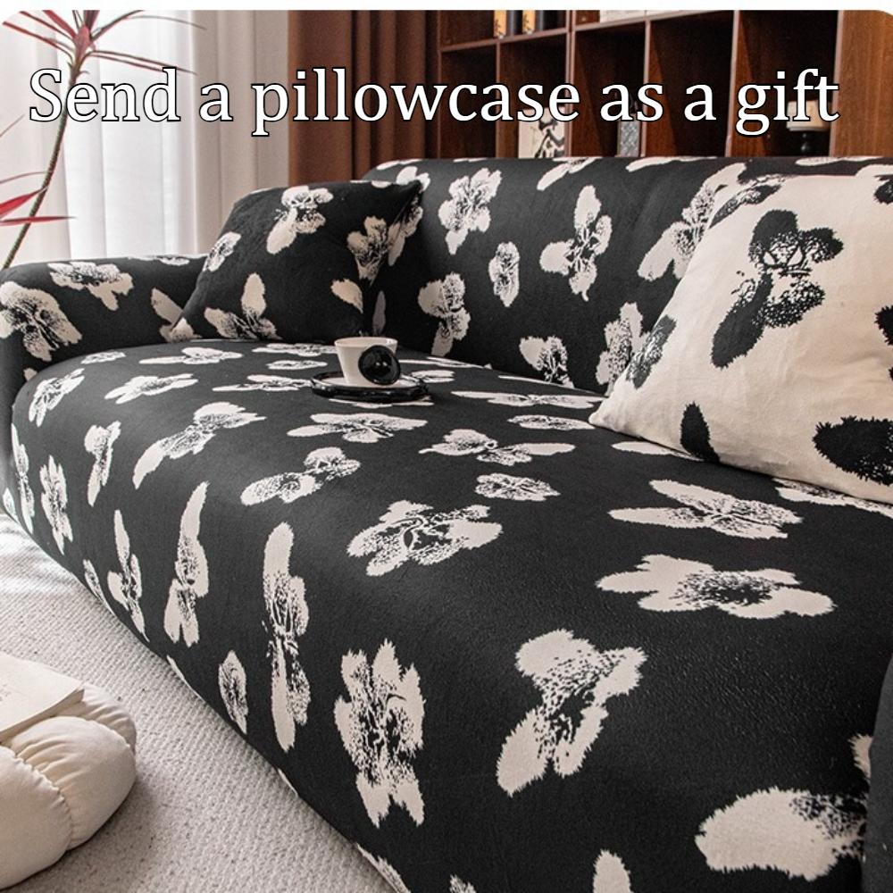 

1PC Flower Printed Stretch Sofa Covers Thickened Plush Elastic Sofa Couch Protector for Living Room Home Decor 1/2/3/4/5 Seater 1-seater 90-140cm