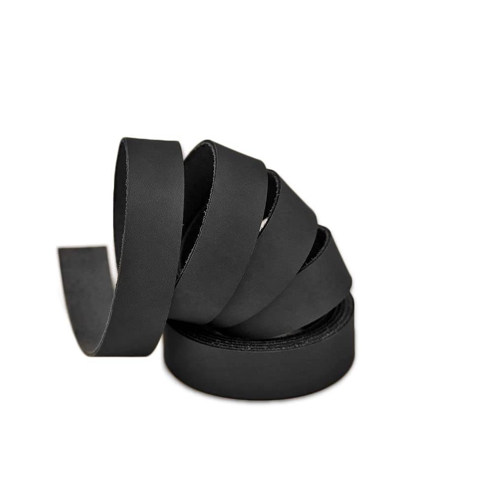 Leather Tape 30mm Made In Leather Leather Craft Natural Leather Genuine Cowhide Leather Natural 30mm 170cm Black DY.Leather [170cm Long, Wide, 2.0mm