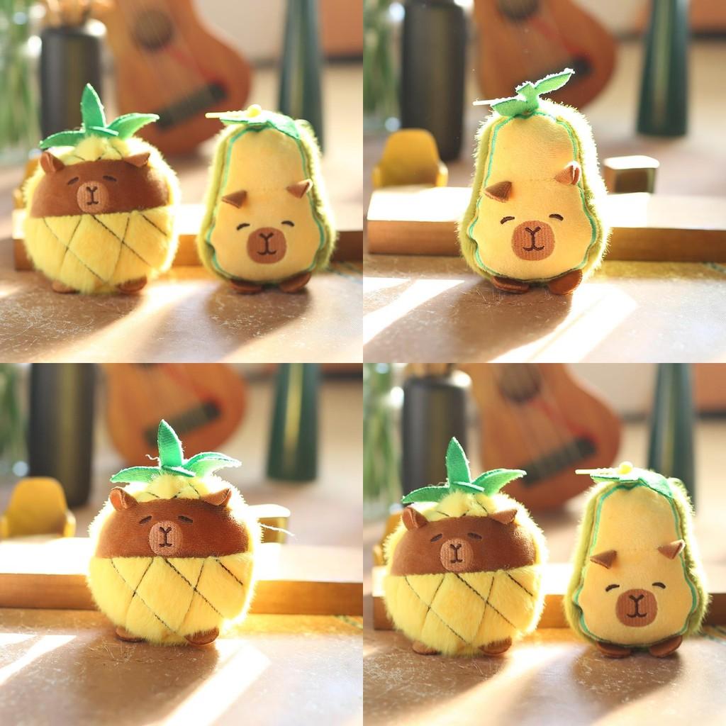 Pineapple Capybara Avocado Plush Doll Cute Pendant For Bag Decoration Gift And