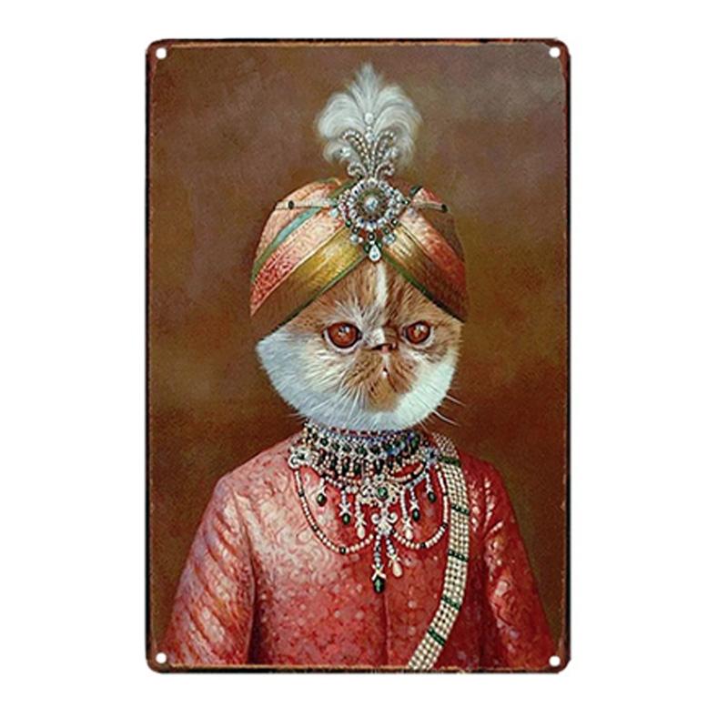 Dressed Dog Vintage Metal Tin Poster For Bedroom Wall Decoration Pet Dog Shabby Chic Tin Poster