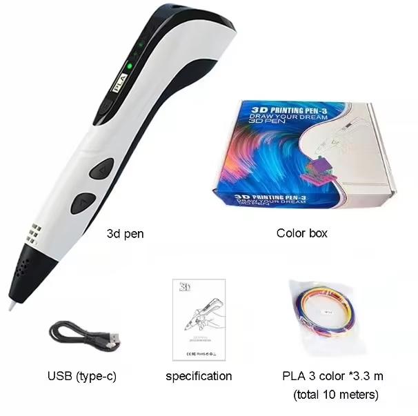 3D Printing Pen 3D Pen Set For Kids Child's Birthday Creative DIY Gift Graffiti Drawing pen LCD Display With PLA Filament