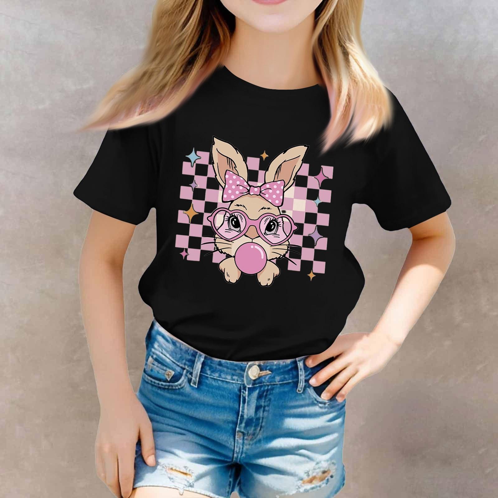 

Футболки для малышей, девочек и мальчиков, детские футболки с короткими рукавами и принтом для мальчиков и девочек 140 чёрный