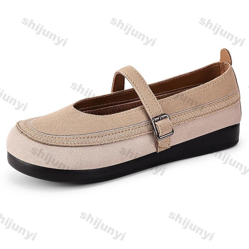Fashion 2025 Women's Summer Lightweight Breathable Casual Shoes Fashion Buckles Anti Slip Flat Shoes Height Increasing Women Loafers