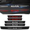 AJV1 Car Trunk Bumper Sticker Door Sill Threshold Protector Pad For Ford KUGA Logo 2023 Carbon Fiber Door Pedal Anti-Scratch Cover