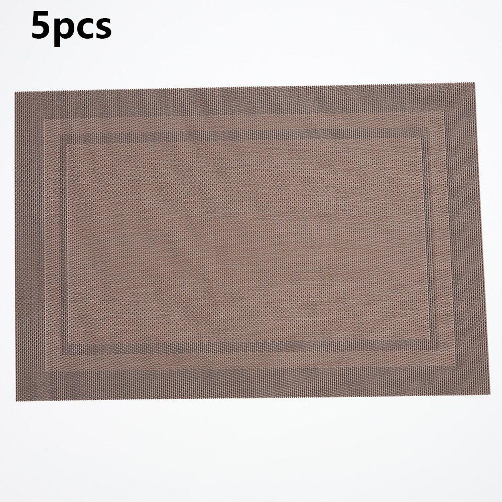 

Elegant Woven Vinyl Placemats Set Heat Resistant Waterproof Table Mats Washable Placemats Dining Table Kitchen Hotel Party Decor 45x30 cm