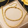 Stainless Steel Zircon Set New Style Bracelet Necklace Trendy minimalist style Fine Bead Chain Zircon Set For Women Zircon