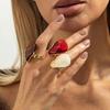 Stylish Ombres Irregular Rings Earrings Set Resin Alloy Texture Fashion Accessory Suitable for Fashion Lady Women Present