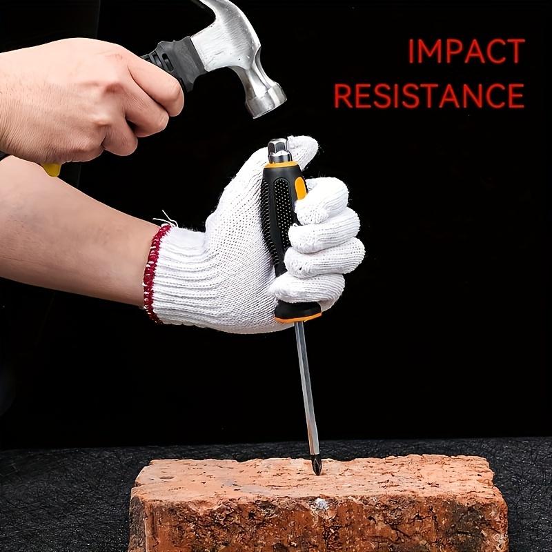 2pcs set 6-8 inch Anti-slip Go-through Hammer Screwdriver Magnetic Screw Driver set Slotted Screwdriver With Soft Grip