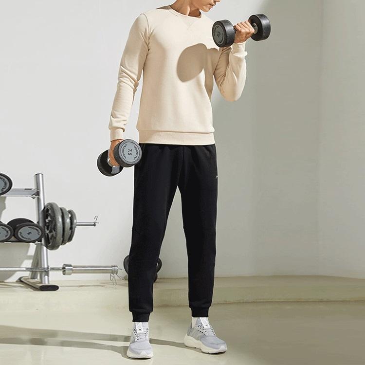 Li-Ning Reflective Logo Tapered Knit Sports Pants Men bottoms Black AKLR889-1