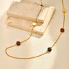 Colored Natural Stone Stainless Steel Necklace Sweater Chain, Wind Dopamine Jewelry Female Nc-2496