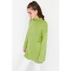 Pulover de tricot cu mânecă spaniolă cu guler verde Tctaw23ak00002