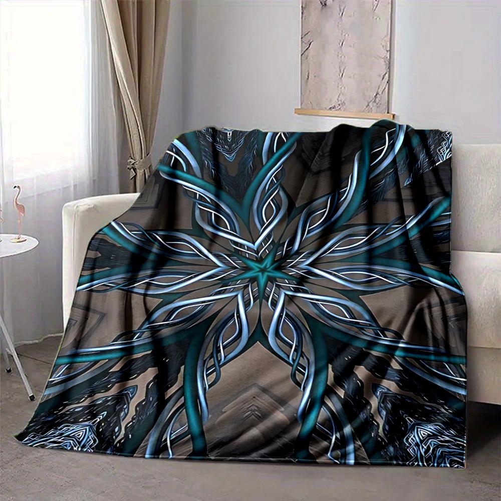 1pc Abstract Artwork Blanket, Lightweight Flannel Throw For Sofa, Bed, Travel, Camping, Livingroom, Office, Couch, Chair, And Bed,
