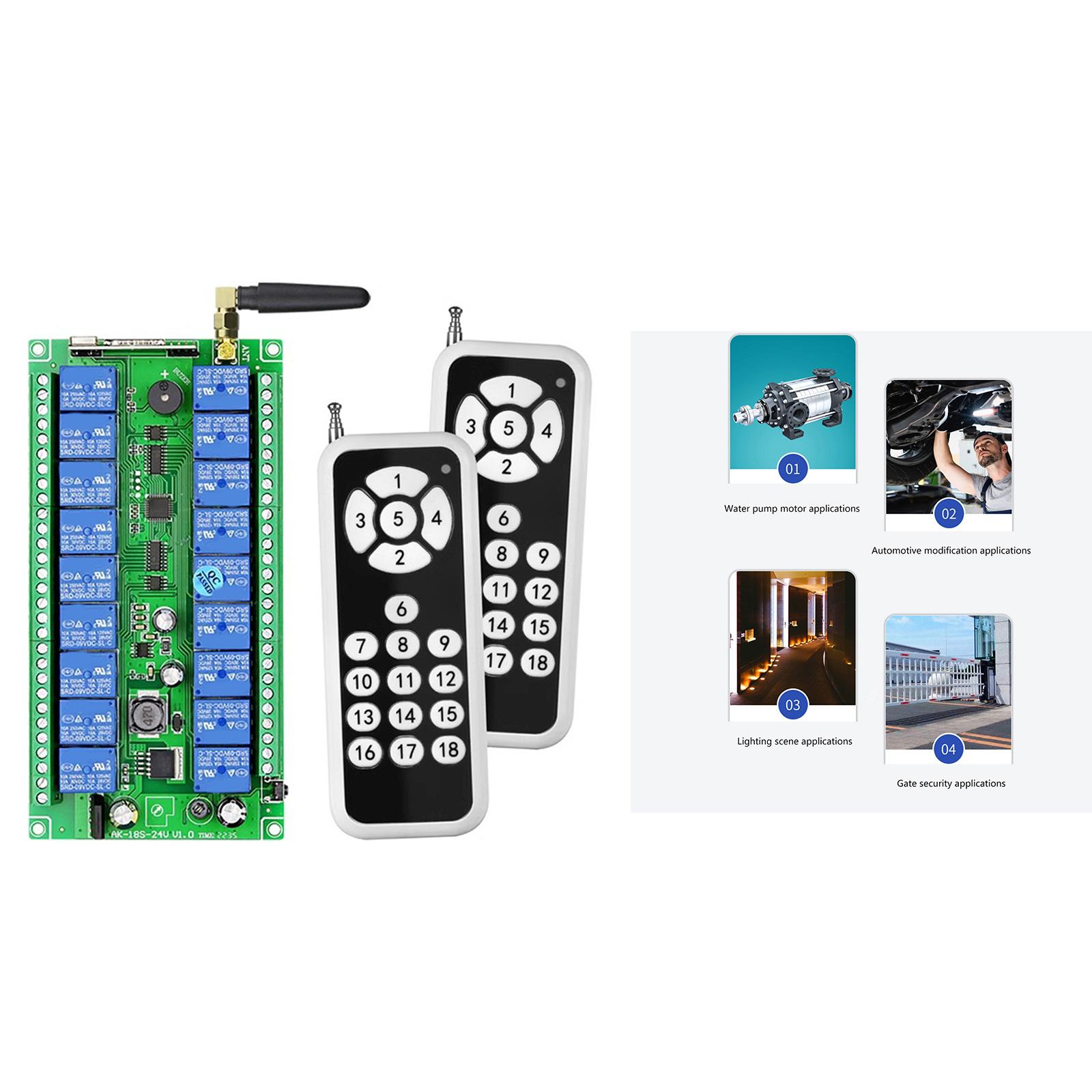 

315/433 МГц 12 В-48 В 18-канальный беспроводной ретранслятор гаражной двери, переключатели дистанционного управления, приемник, передатчики управления B-1