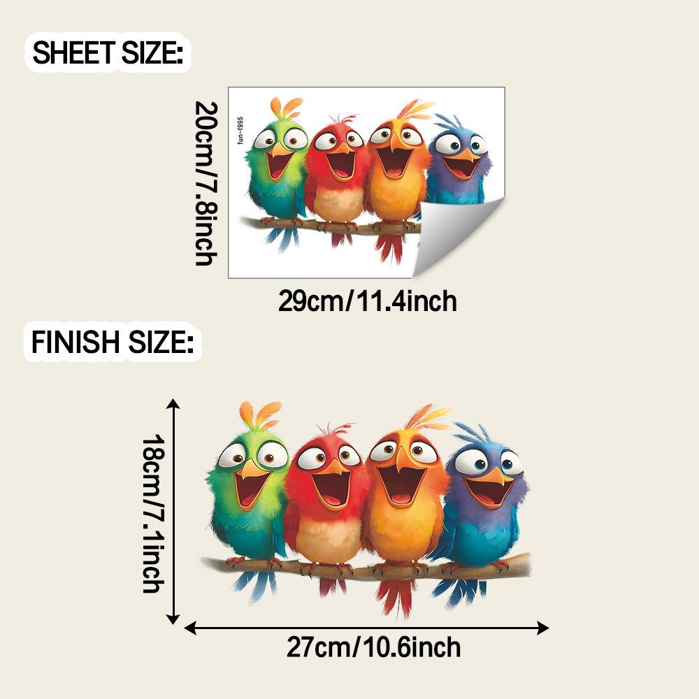 

Colorful Bird Stickers for The Entrance and Bathroom Decoration on Creative Branches