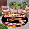 Gang Violence Motorcycle Enthusiasts Hells Angels Motorcycle Club Circular Carpet Is Soft, Home, Bedroom, Door Mat Decoration, and Non Slip Carpet E3