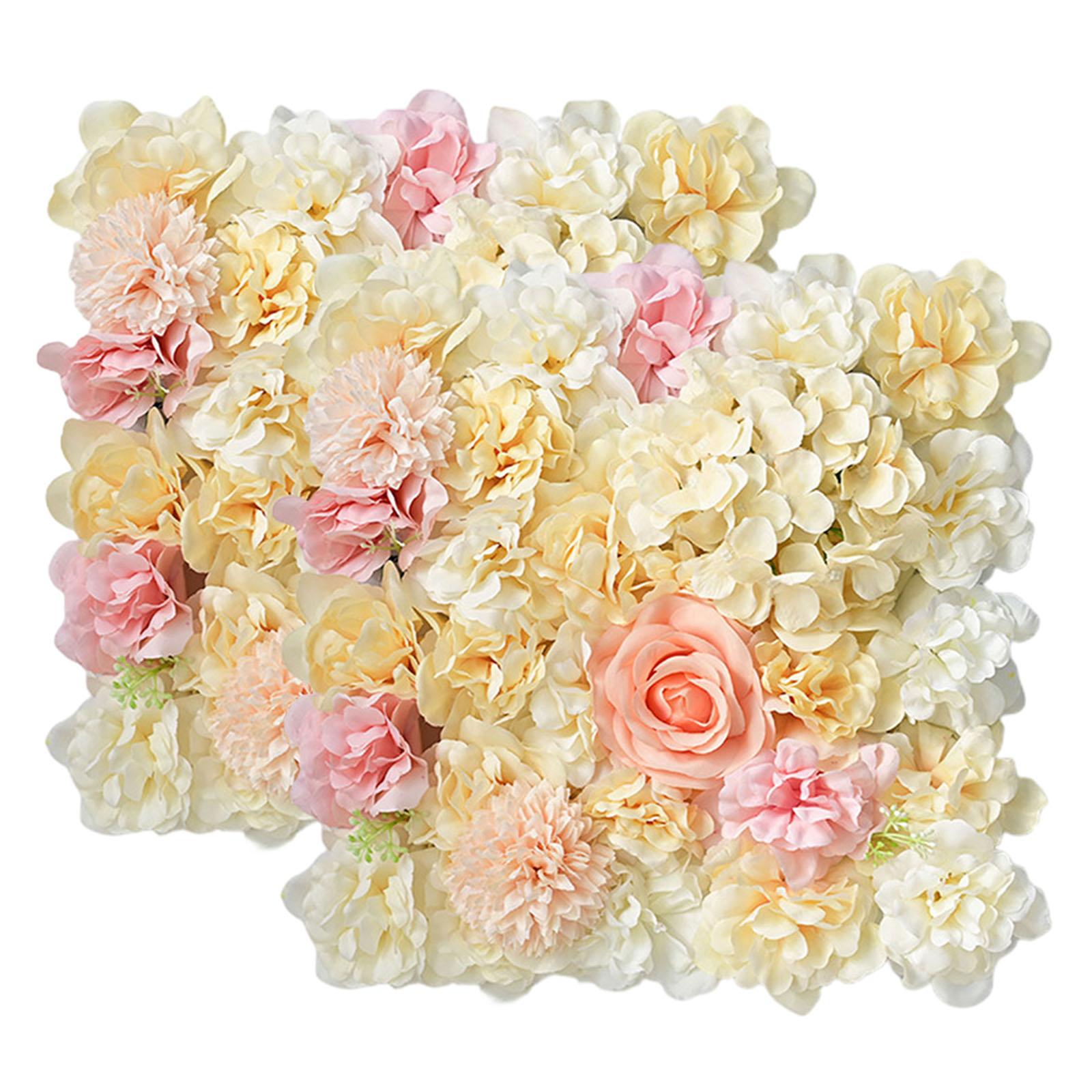 

2pcs Artificial Flower Wall Panels Wedding Simulation Flower Wall Fake Background Rose Wall Wedding Party Photography Decoration