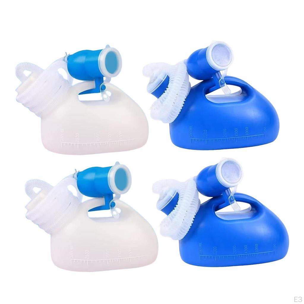 Male Pee Bottle Collection Pot with Lid and Hose Urinary Container for Patient