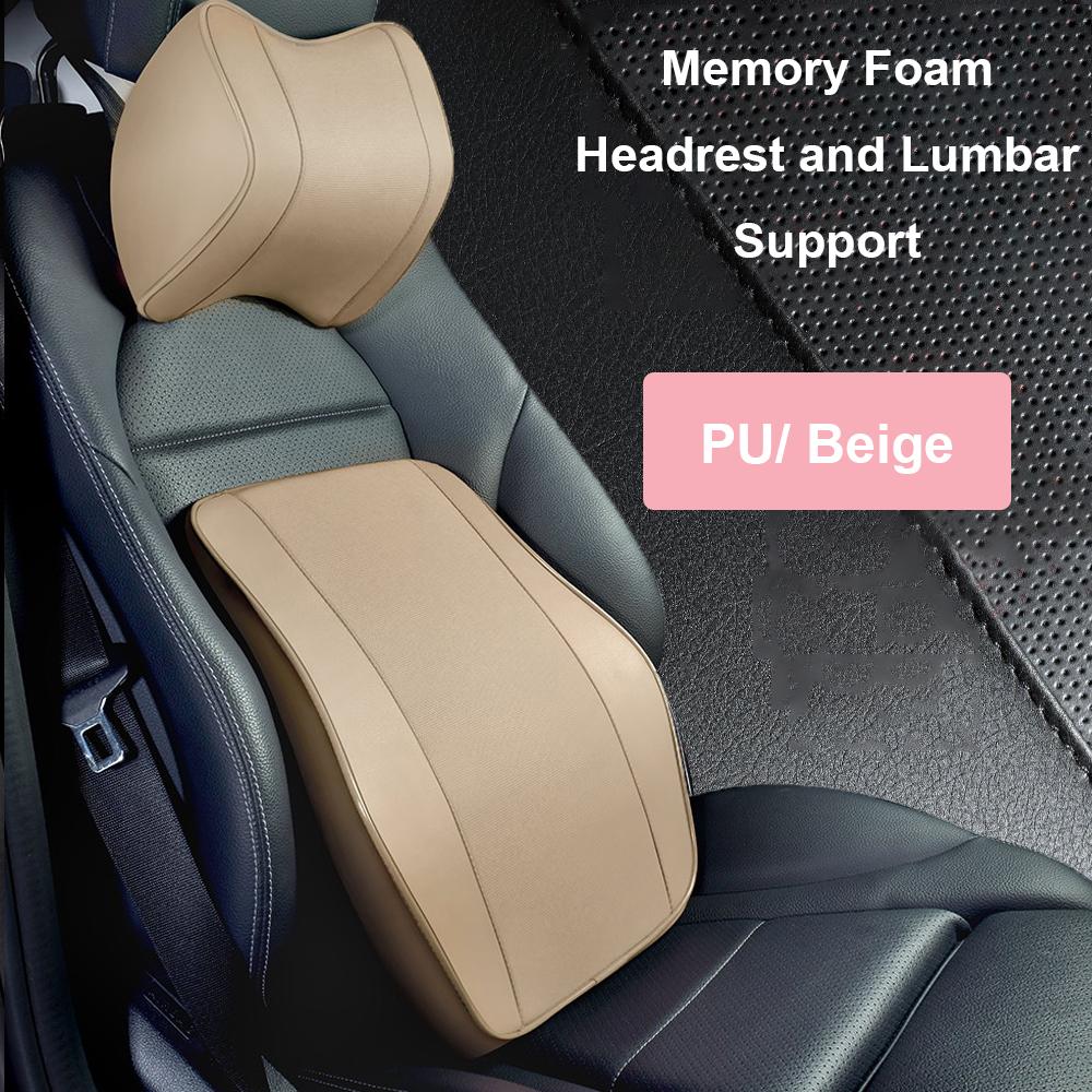 

Благородный автомобильный подголовник, подушка для поддержки шеи, подушка для подголовника, дышащая пена с эффектом памяти, медленный отскок, поясничная подушка для автомобиля