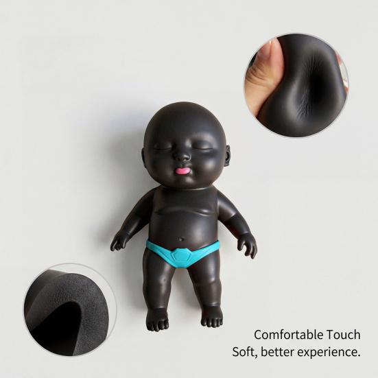 Black Babies Stress Relief Toy Slow Rising Anxiety Relieving Mini Baby Squeeze Toy Soft Stretchy Relaxation Stress Ball Fidget Toy