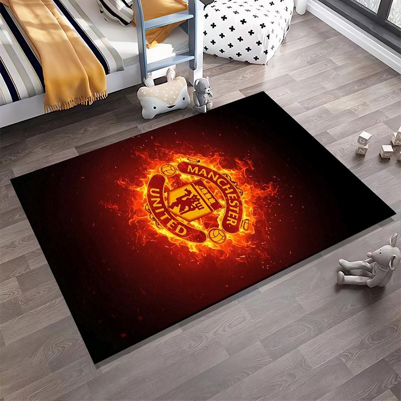 Manchester United Fire Design Designed floor mat, suitable as a non-slip mat for the living room or bedroom sofa