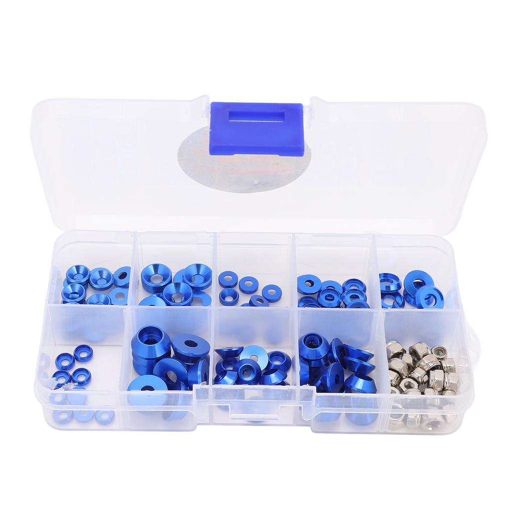 RC Screw Washer Kit CNC Machining Aluminum Alloy RC Flat Washer Cup Head Gasket Round Head Washer Nut for 1 10 1 8