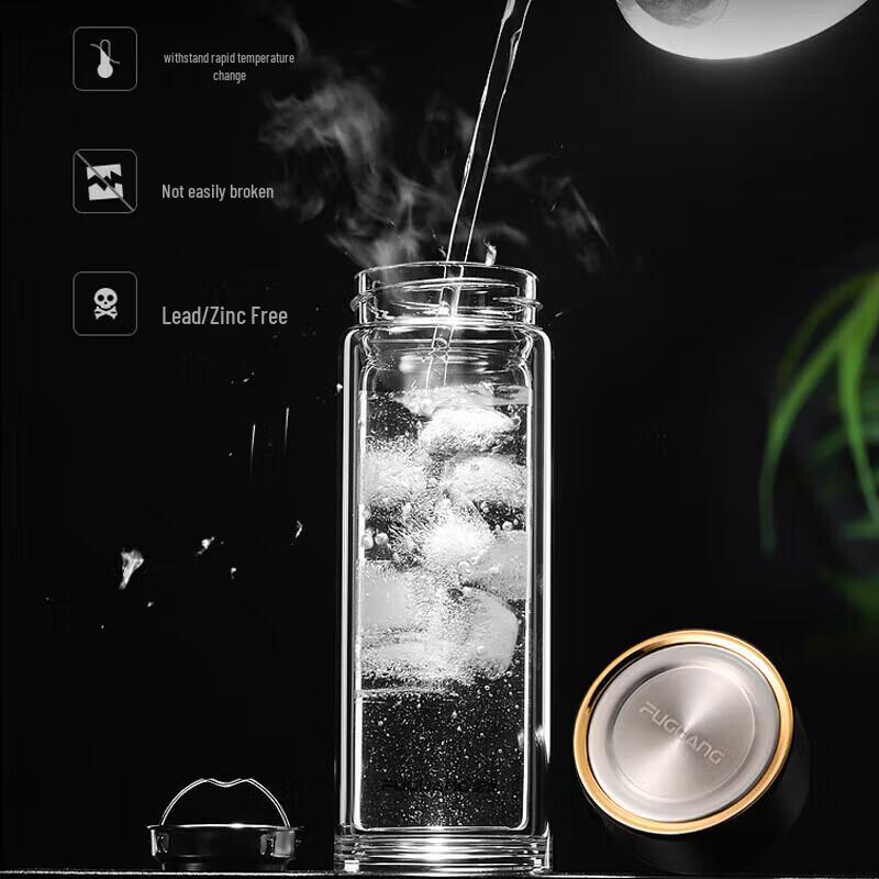 Fuguang Zhisheng 300ml Double Wall Borosilicate Glass Cup