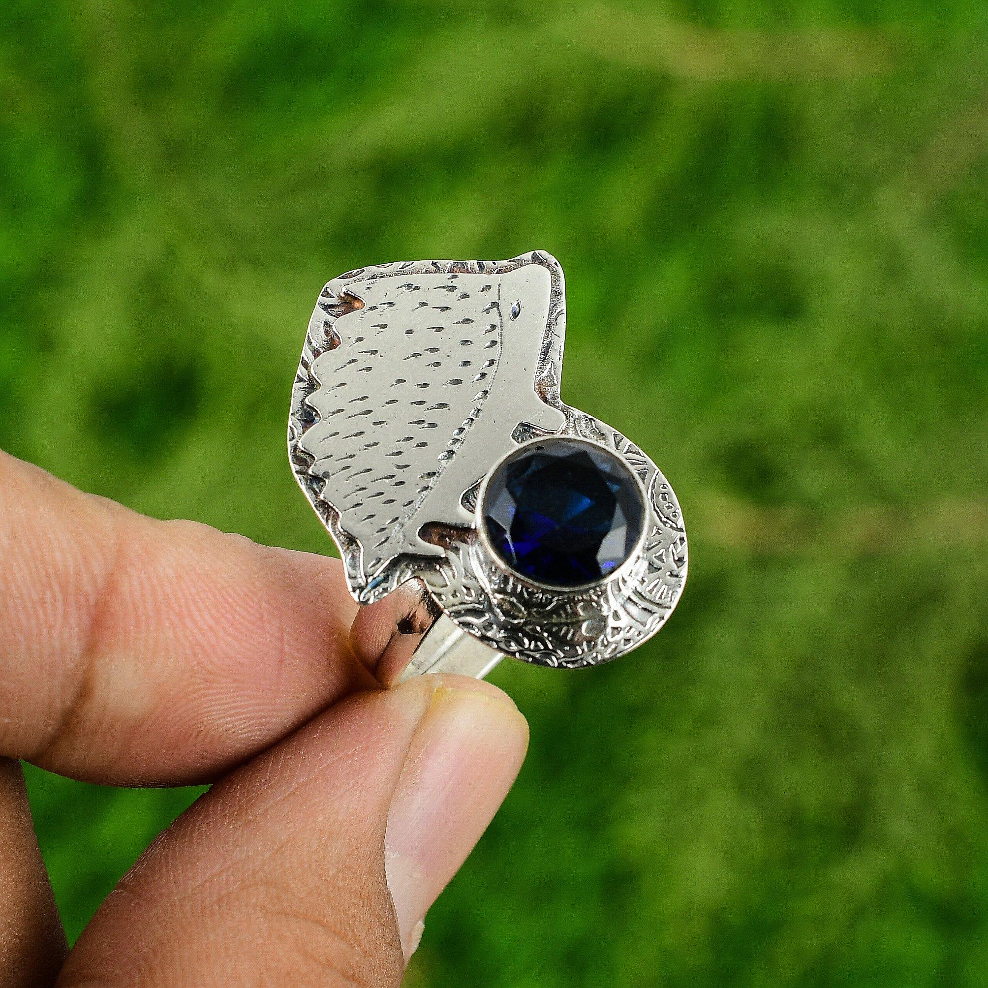 

Подарок для нее Натуральный танзанитовый кварц Штабелируемое регулируемое кольцо из серебра 925 пробы Adjustable