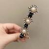 5x Sparkling Crystal Stone Braided Hair Clips Tooth-Shaped Non-Slip Bang Hairpin