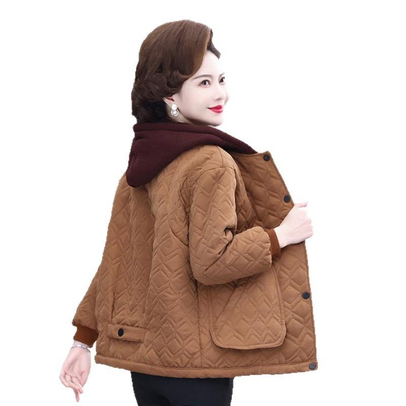 Herbst Winter Kleidung Herbst und Winter Lockere Jacke Mit Kapuze Baumwollgepolsterte Kleidung Neue Baumwolljacke Damen Freizeit Baumwollkleidung Dünn