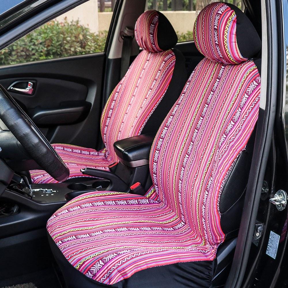 Buy HBKS 4piece Tirol Universal Double Front Seat Covers Color Strip
