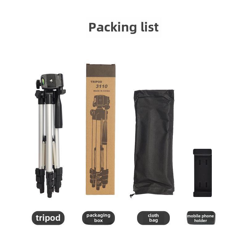 

Штатив из алюминиевого сплава 3110 Silver для трансляций с мобильного телефона, рыбалки и установки термометра non-woven bag + E clip + outer box серебряный