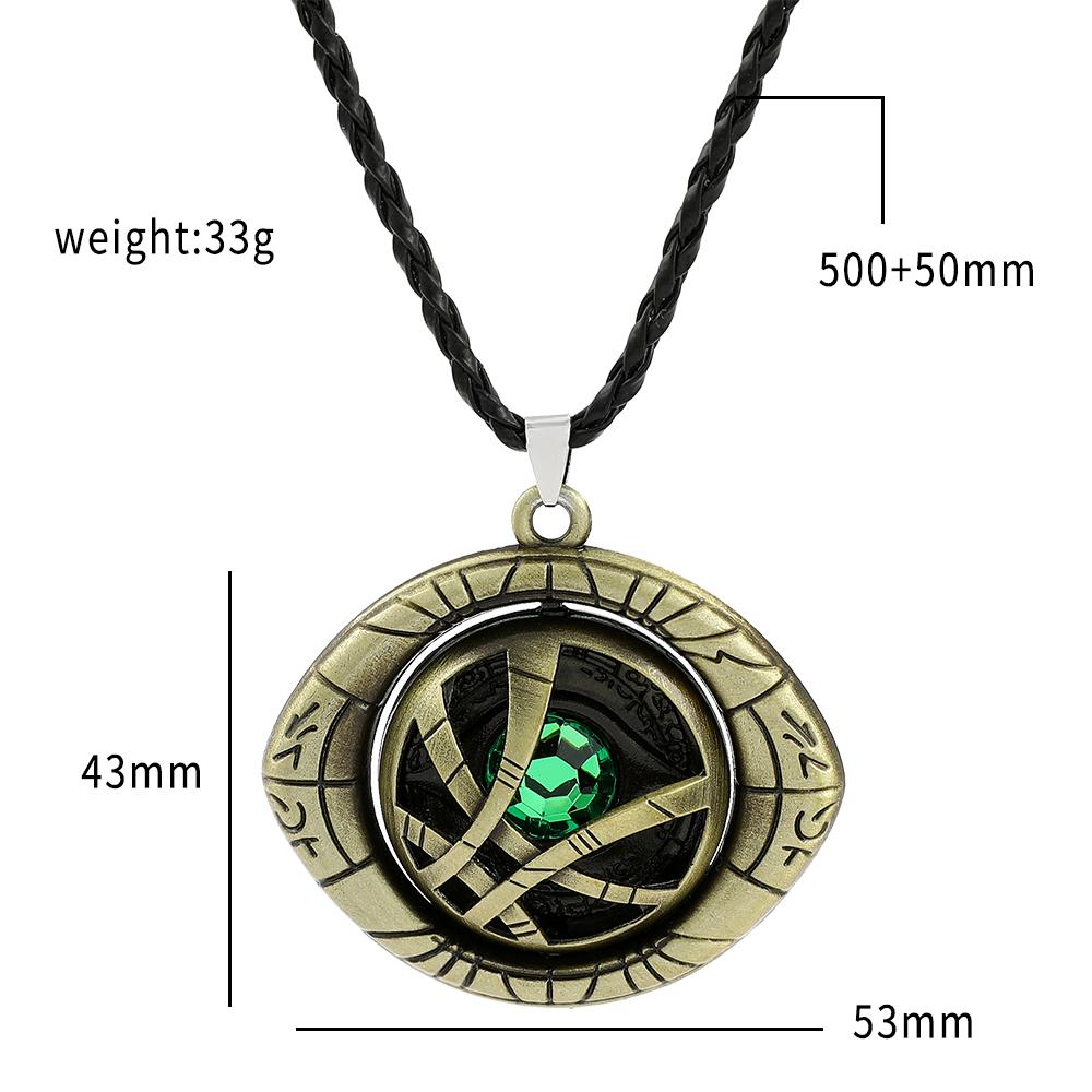 Strange Necklace Men Doctor Strange Infinity Time Stones Eye of Agamotto Rotatable Necklace Keychain