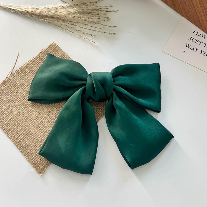 

Модные большие заколки для волос с бантом из ленты для женщин, модные атласные заколки-банты, милые заколки для хвостиков, женские аксессуары для волос, подарок зелёный