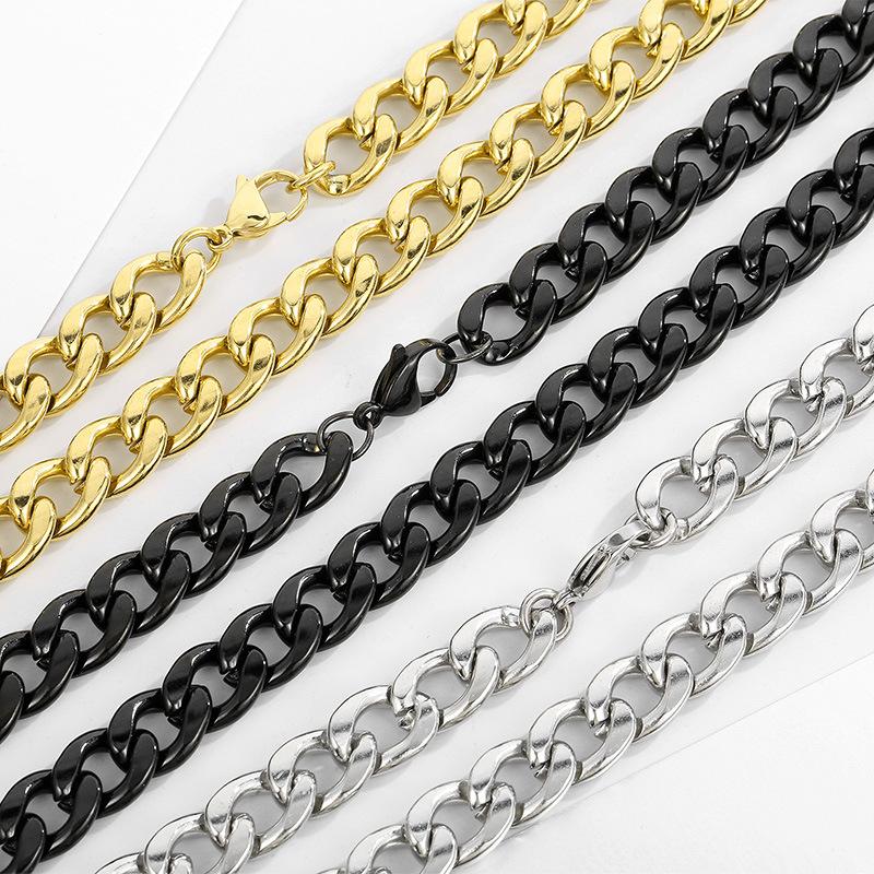 Simple Stainless Steel Grinding Chain Hiphop Necklace Street Hip Hop Titanium Steel Tide Jewelry Nk Chain