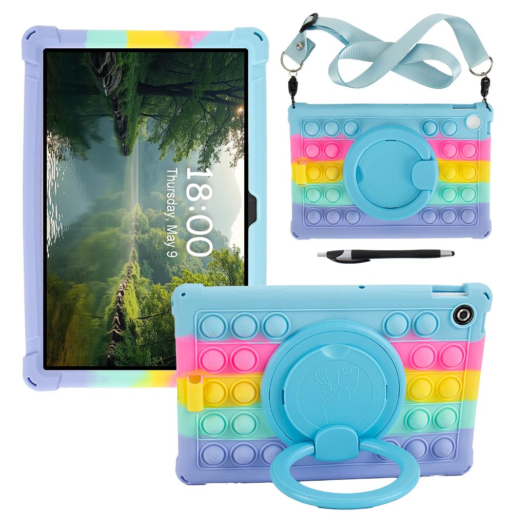 For Lenovo Tab TB311FU Case 2025 10.1 Inch Handle Stand Rotating Silicone Cover Soft Shell