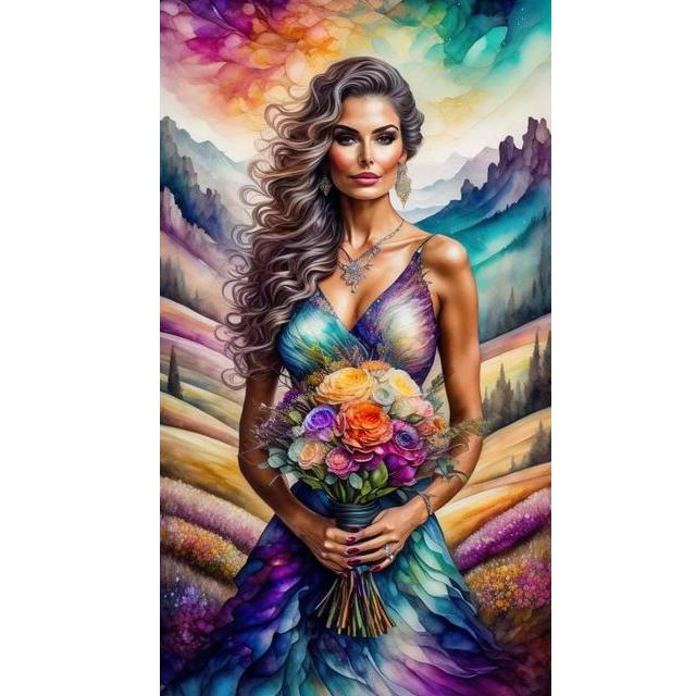 Buttferfly Fairy Woman 5D Diamond Painting Portrait Full Drill Diamond Mosaic Woman Embroidery Flower Picture Rhinestone Art U40