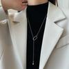 Elegant Triangle Pendant Necklace Adjustable Long Necklace Tassels Necklace  Female Jewelry
