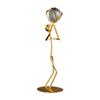 Athlete Crystal Ball Figurine Iron Gold Desktop Ornament Crafts Decor Supplies for Home Bedroom Living Room Desk Decor