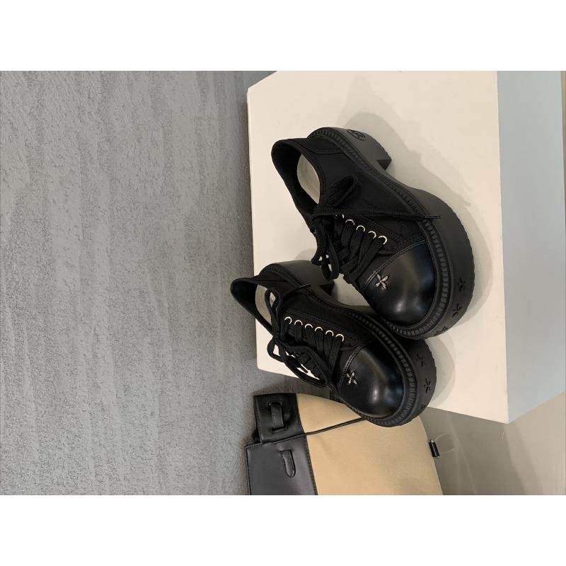 Jesienne buty płócienne na grubej podeszwie, z okrągłym noskiem, grube, codzienne, dla kobiet