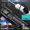 Powerful Spotlight Long Range LED Flashlight Type-C Charging Output Zoom Aluminum Alloy LED Torch For Camping hunting Lamp