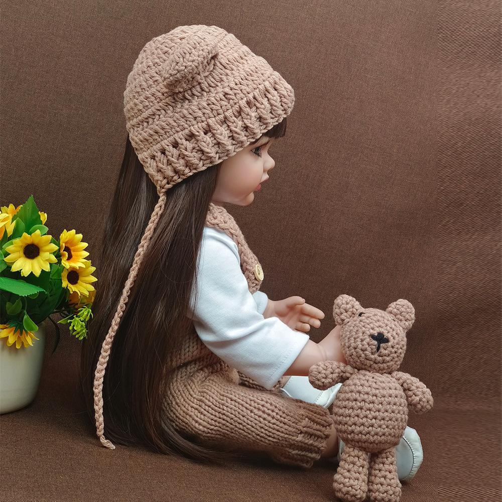 55 см 22 дюйма куклы реборн реалистичные полностью силиконовые детские Bebe виниловые — фото 5