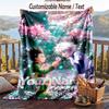 Personalized Flannel Throw Blanket,Hunter × Hunter Custom Printed Name, Cozy Plush Blanket For Home Use
