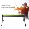Support extensible à 12 emplacements pour cannes à pêche Durabilité Léger Support pour cannes à pêche Accessoire de pêche d'extérieur
