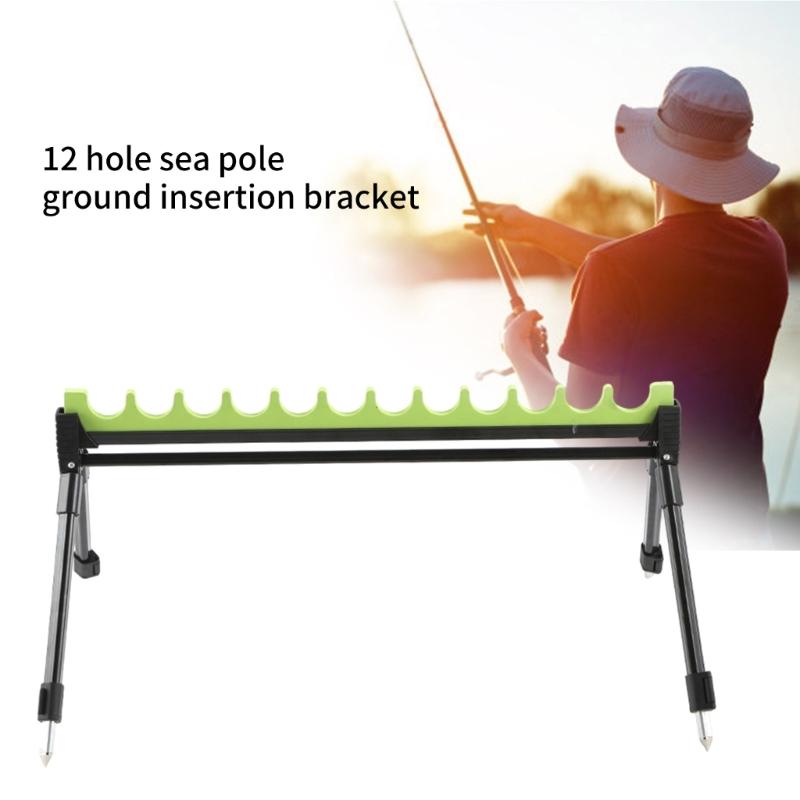 Support extensible à 12 emplacements pour cannes à pêche Durabilité Léger Support pour cannes à pêche Accessoire de pêche d'extérieur